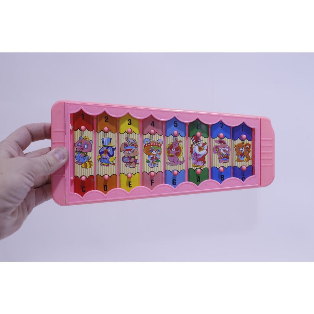 Vintage, 1970s, Xylophone, Musical, Activity Toy, Pink, Animals, ~ 260128-WH 920